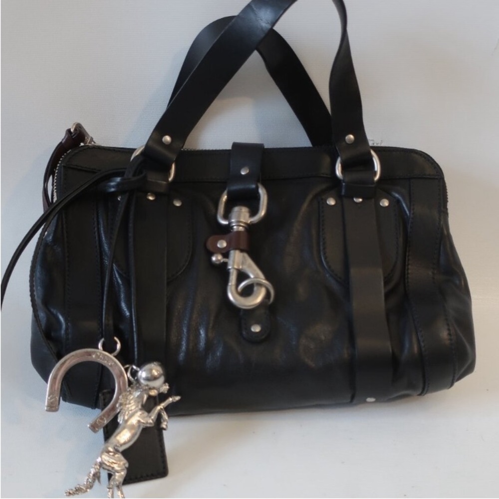 🖤 AUG 3 day sale🖤Chloe Kerala satchel horseshoe pony horse leather triple en…